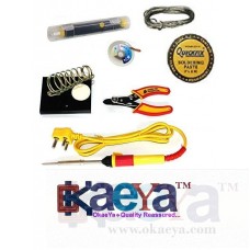 OkaeYa- 7 in 1 Soldering Starter Kit 25W Diy Electric Solder Set with Iron Stand Desolder Pump